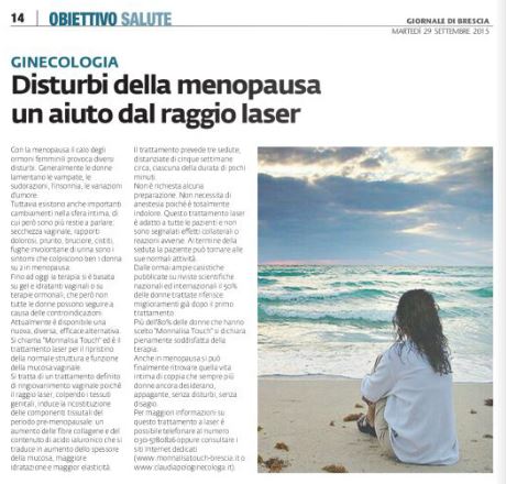 Disturbi della menopausa un aiuto dal raggio laser